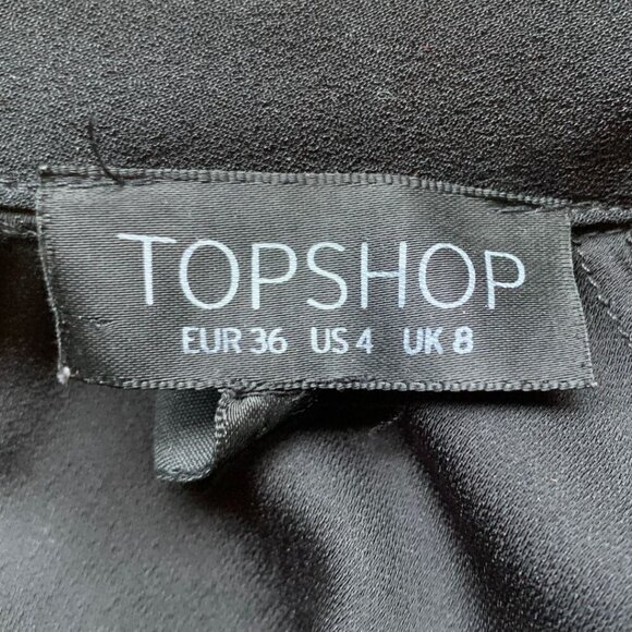 Topshop Black Button Shirt Dress Size 4 US / 8 UK - Picture 9 of 9